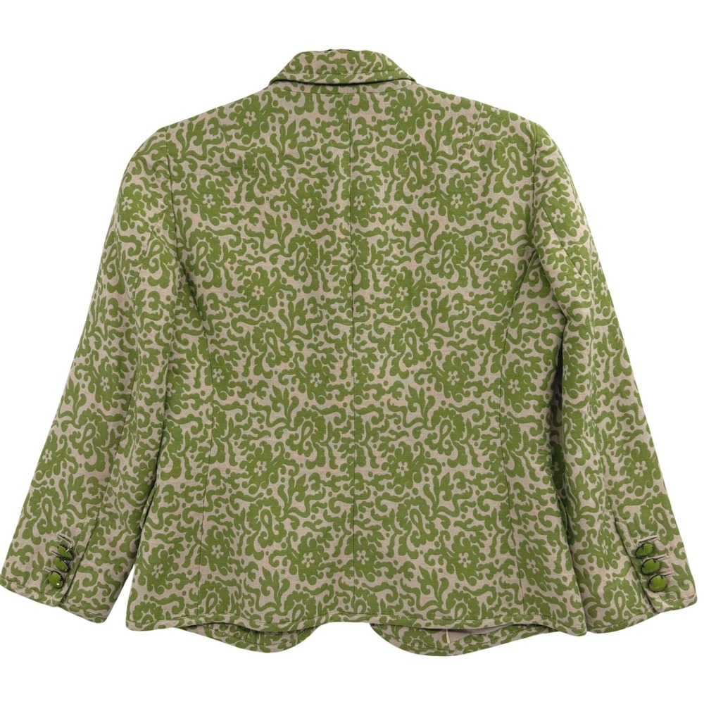 Vintage Y2K‎ J. Crew Blazer Lady Jacket 4 Green Paisley Floral Twee Preppy - Picture 3 of 10